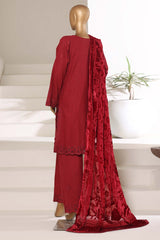 Sada Bahar Stitched 3 Piece Luxury Khaddar Karandi With Palachi Shawl Suit-MEK-251-Rust