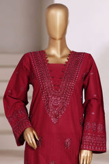 Vybe By Sada Bahar Stitched 2 Piece Emb Cotton Set Vol-02 Collection'2025-MEL-03-Maroon