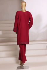 Vybe By Sada Bahar Stitched 2 Piece Emb Cotton Set Vol-02 Suit-MEL-03-Maroon