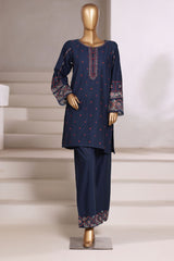 Vybe By Sada Bahar Stitched 2 Piece Emb Cotton Set Vol-02 Suit-MEL-04-Blue