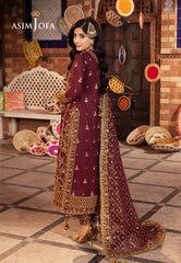 Asim Jofa Chamak Damak Ajcd-09 Embroidered Twisted Silk 3 Pcs