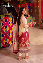 Asim Jofa Prints Elaf Collection Ajel-16 Printed Lawn 3 Pcs