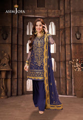 Asim Jofa Pyaar Diyan Gallan Ajem-18 Embroidered Net 3 Pcs