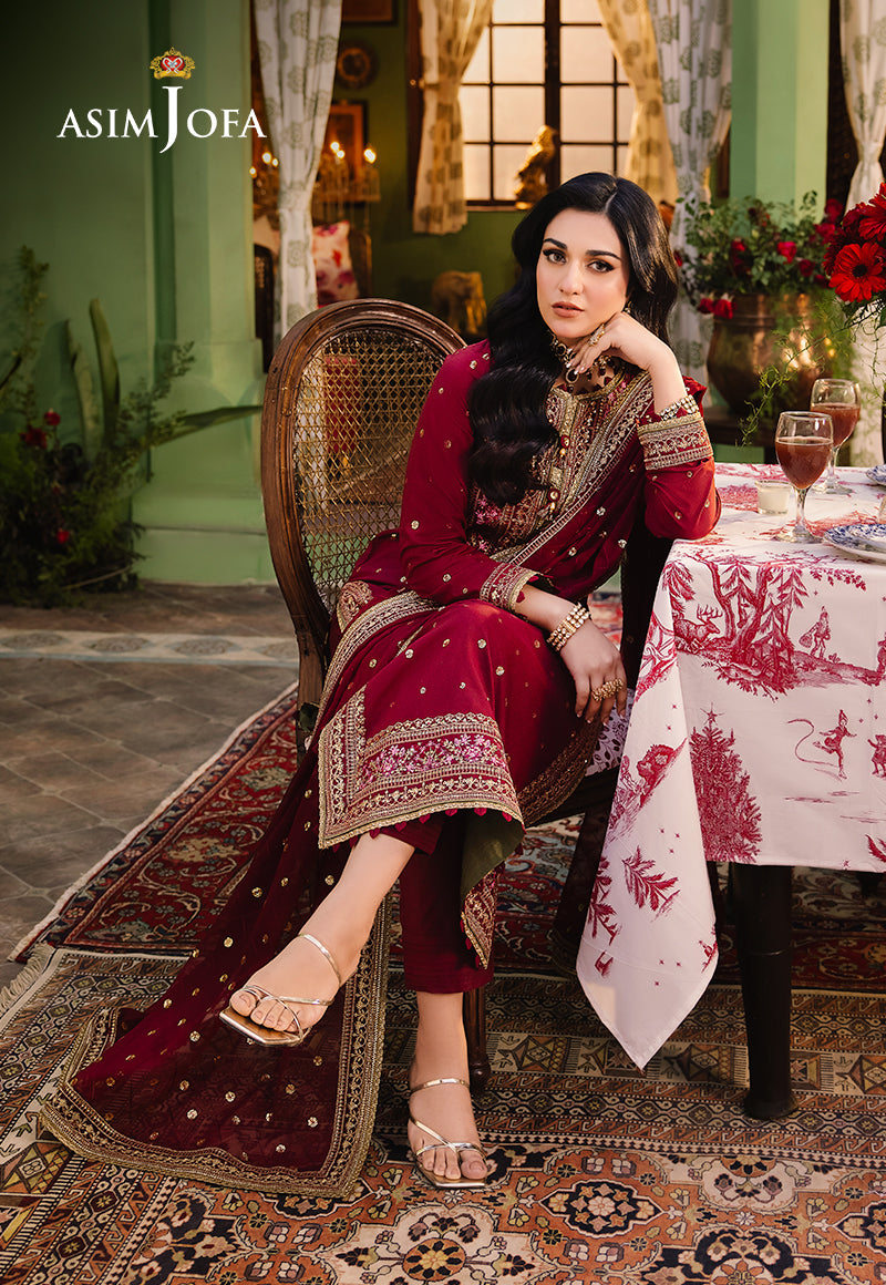 Asim Jofa Afsanay - Luxury Pret Ajlp-06 Embroidered Twisted Lawn 3Pcs