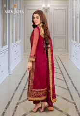 Asim Jofa Festive Luxe Ajem-23 Embroidered Organza 3 Pcs