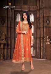 Asim Jofa Pyaar Diyan Gallan Ajem-08 Embroidered Net 3 Pcs