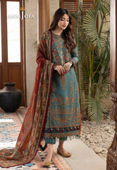 Asim Jofa Rania Pre-Winter '23 Ajrw-32 Designers Stitched Embroidered Premium Winter Cotton 3 Pcs