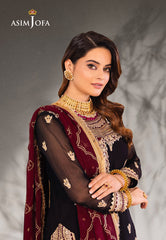 Asim Jofa Mahru, Noorie & Meerub Ajsm-37 Embroidered Chiffon 3 Pcs