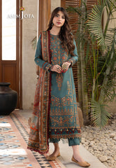 Asim Jofa Rania Pre-Winter '23 Ajrw-32 Designers Stitched Embroidered Premium Winter Cotton 3 Pcs