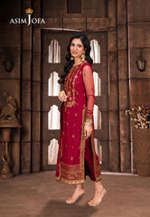 Asim Jofa Pyaar Diyan Gallan Ajem-19 Embroidered Net 3 Pcs
