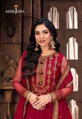 Asim Jofa Pyaar Diyan Gallan Ajem-19 Embroidered Net 3 Pcs