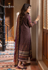 Asim Jofa Rania Pre-Winter '23 Ajrw-16 Designers Stitched Printed Slub 3 Pcs