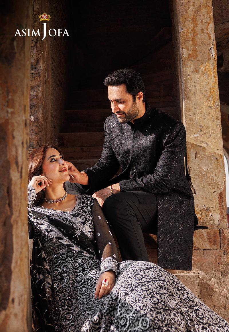 Asim Jofa Chikankari Eid '24 Ajce-02 Embroidered Chiffon 3 Pcs
