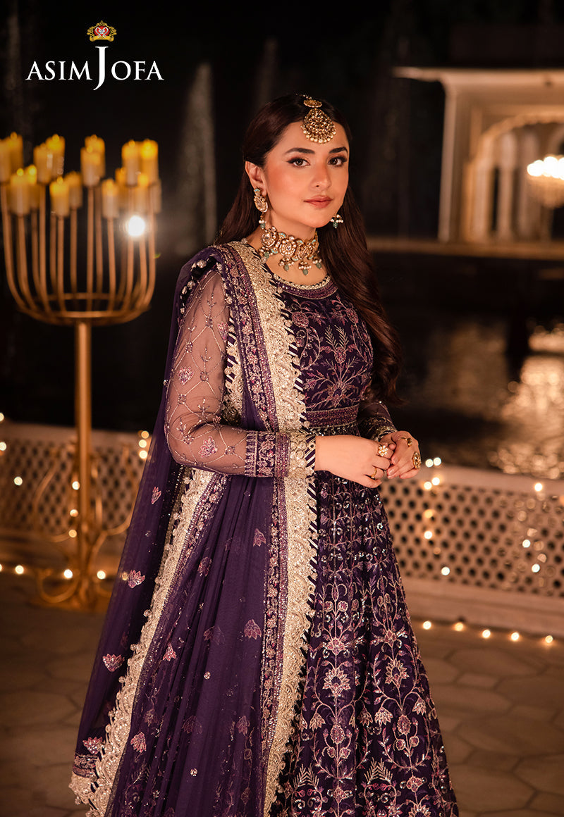 Asim Jofa Chandni Raatein Ajcr-03 Embroidered Net 3 Pcs