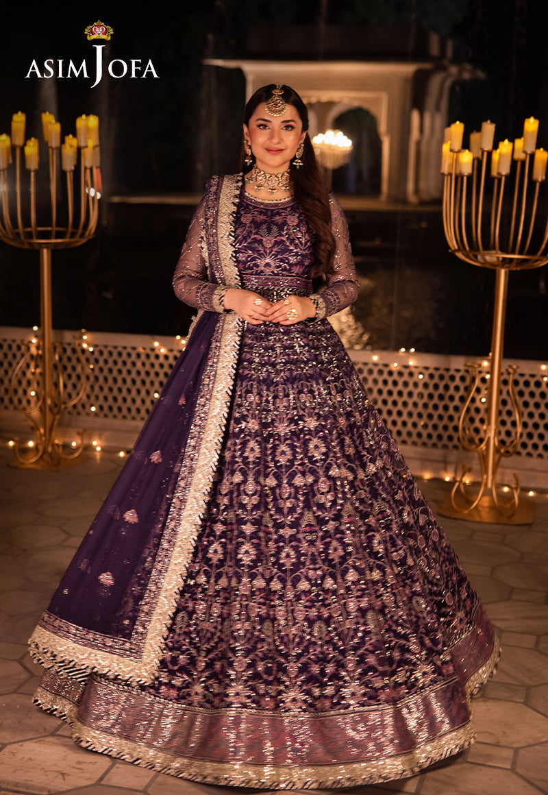 Asim Jofa Chandni Raatein Ajcr-03 Embroidered Net 3 Pcs