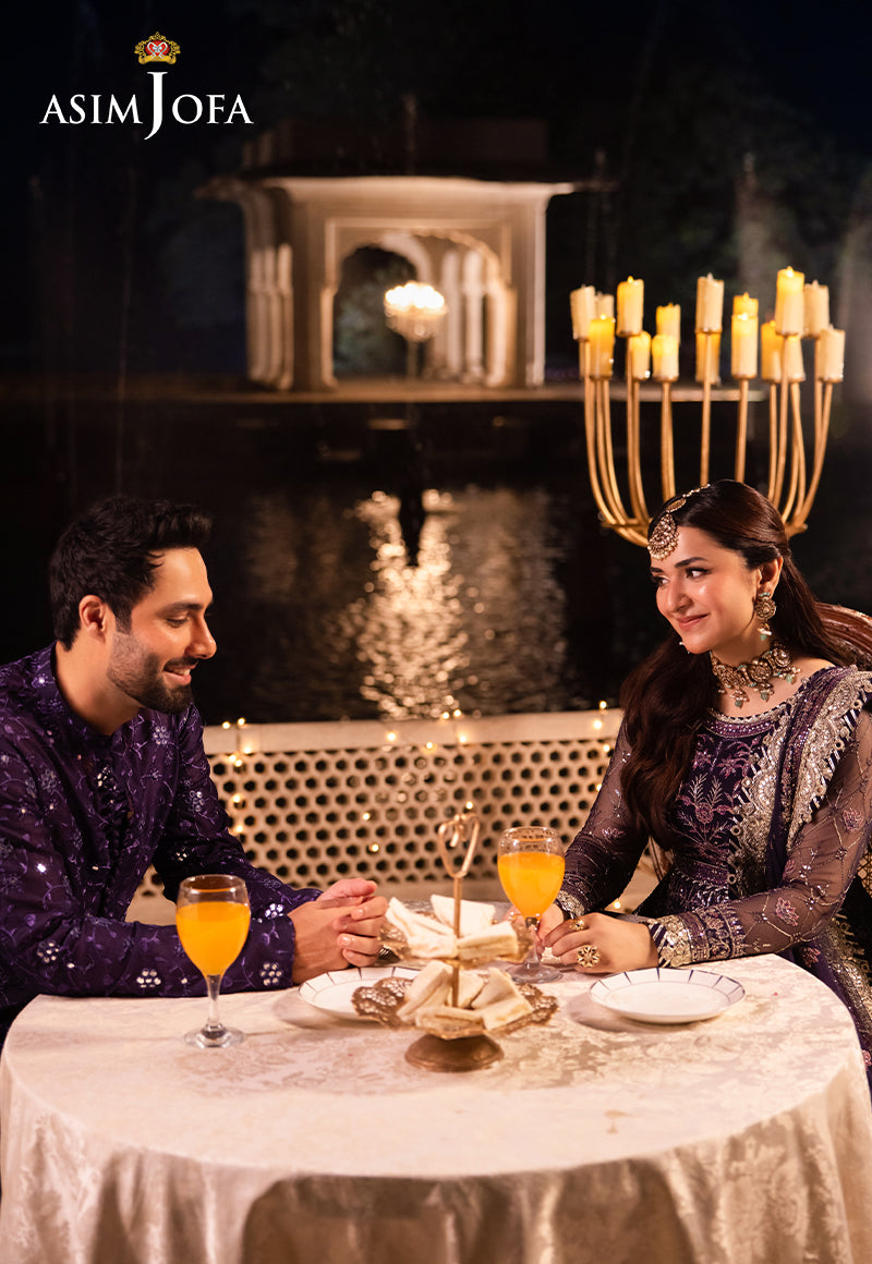 Asim Jofa Chandni Raatein Ajcr-03 Embroidered Net 3 Pcs