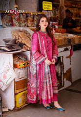 Asim Jofa Designers Limited Edition Ajpld-17 Printed Arabic Lawn 3 Pcs