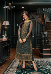 Asim Jofa Pyaar Diyan Gallan Ajem-16 Embroidered Net 3 Pcs