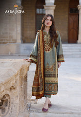 Asim Jofa Arabic Lawn Ajpl-10 Printed Arabic Lawn 3 Pcs