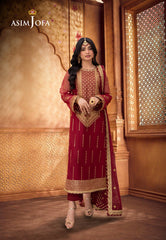 Asim Jofa Pyaar Diyan Gallan Ajem-10 Embroidered Net 3 Pcs