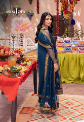 Asim Jofa Pyaar Diyan Gallan Ajem-07 Embroidered Net 3 Pcs