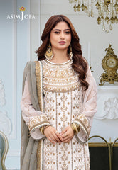 Asim Jofa Festive Luxe Ajcf-17 Embroidered Chiffon 3 Pcs