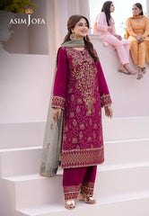 Asim Jofa Dhanak Rang Ajcf-12 Embroidered Boski Silk 3 Pcs