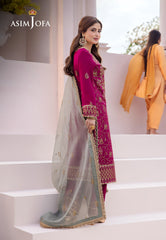 Asim Jofa Dhanak Rang Ajcf-12 Embroidered Boski Silk 3 Pcs
