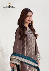 Asim Jofa Dhanak Rang Ajcf-30 Embroidered Jumbo Silk 3 Pcs