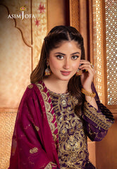 Asim Jofa Dhanak Rang Ajcf-02 Embroidered Chiffon 3 Pcs