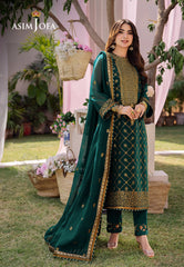 Asim Jofa Dhanak Rang Ajcf-03 Embroidered Chiffon 3 Pcs