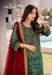 Asim Jofa Designers Limited Edition Ajcfd-11 Embroidered Chiffon  3 Pcs