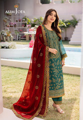 Asim Jofa Dhanak Rang Ajcf-11 Embroidered Chiffon  3 Pcs