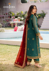 Asim Jofa Dhanak Rang Ajcf-11 Embroidered Chiffon  3 Pcs
