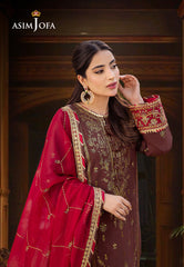 Asim Jofa Designers Limited Edition Ajcfd-27-Xs Embroidered Boski Silk 3 Pcs