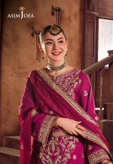 Asim Jofa Chamkeeli Ajkk-21 Embroidered Twisted Silk 3 Pcs