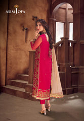 Asim Jofa Chamkeeli Ajkk-14 Embroidered Net 3 Pcs