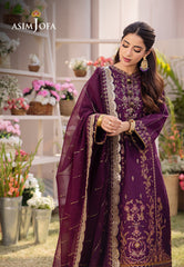 Asim Jofa Dhanak Rang Ajcf-22 Embroidered Boski Silk 3 Pcs
