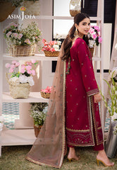 Asim Jofa Dhanak Rang Ajcf-20 Embroidered Boski Silk 3 Pcs