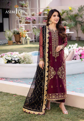 Asim Jofa Designers Limited Edition Ajcfd-18 Embroidered Chiffon 3 Pcs