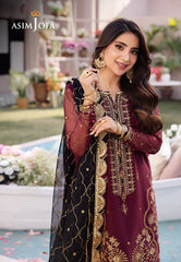 Asim Jofa Designers Limited Edition Ajcfd-18 Embroidered Chiffon 3 Pcs