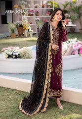 Asim Jofa Designers Limited Edition Ajcfd-18 Embroidered Chiffon 3 Pcs