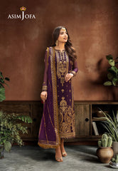 Asim Jofa Chamak Damak Pret Ajcdp-17 Embroidered Chiffon Stitched 3 Pcs