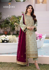 Asim Jofa Dhanak Rang Ajcf-06 Embroidered Jumbo Silk 3 Pcs