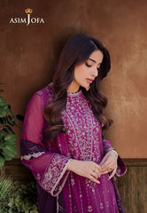 Asim Jofa Dhanak Rang Ajcf-19 Embroidered Chiffon 3 Pcs