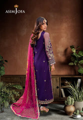 Asim Jofa Jag Mag Ajmj-14 Embroidered Net 3 Pcs