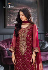 Asim Jofa Dhanak Rang Ajcf-01 Embroidered Chiffon 3 Pcs