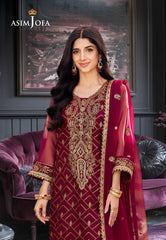 Asim Jofa Dhanak Rang Ajcf-01 Embroidered Chiffon 3 Pcs