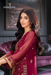 Asim Jofa Dhanak Rang Ajcf-01 Embroidered Chiffon 3 Pcs