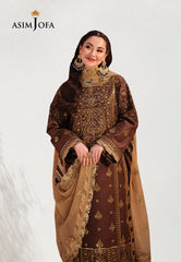 Asim Jofa Chamkeeli Ajkk-26 Embroidered Twisted Silk 3 Pcs